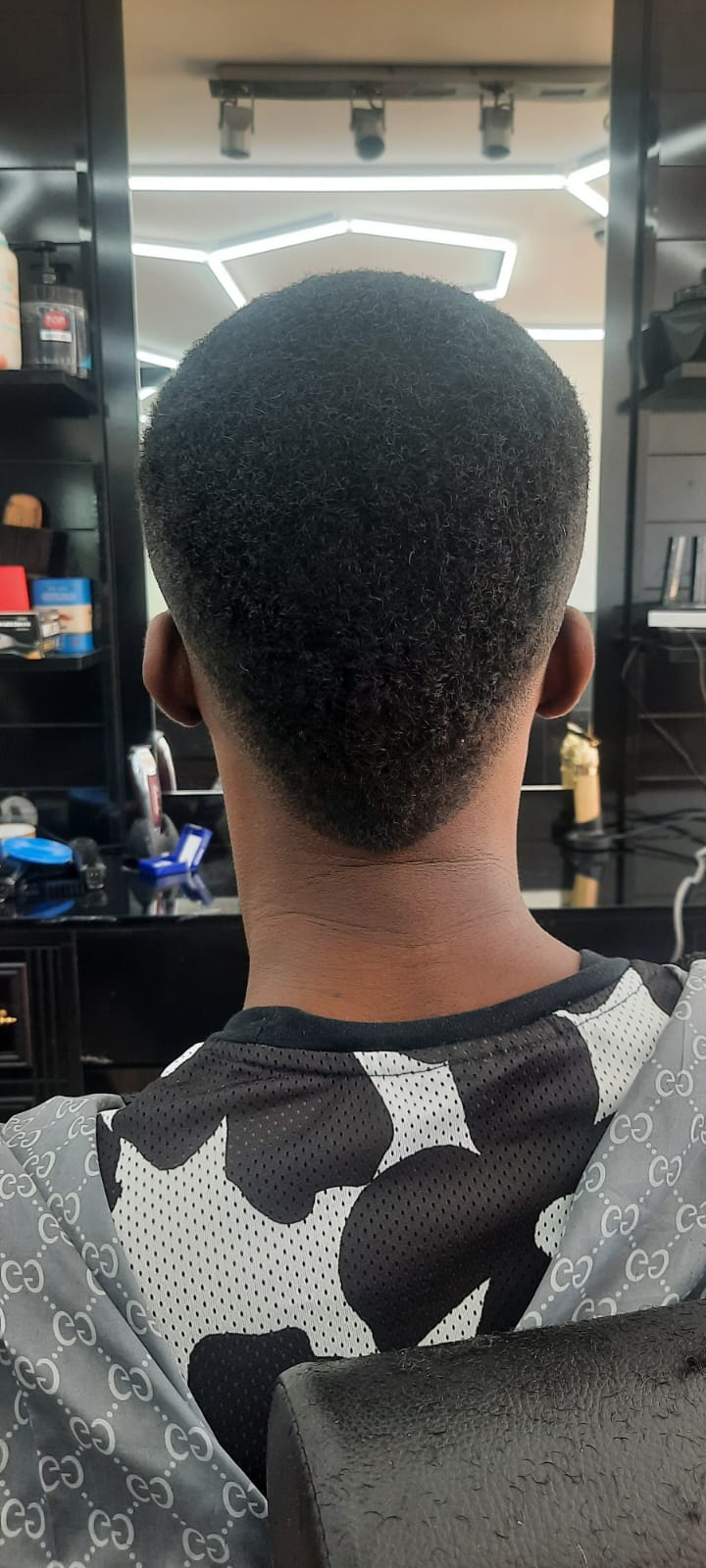 Classic barber cut and side part